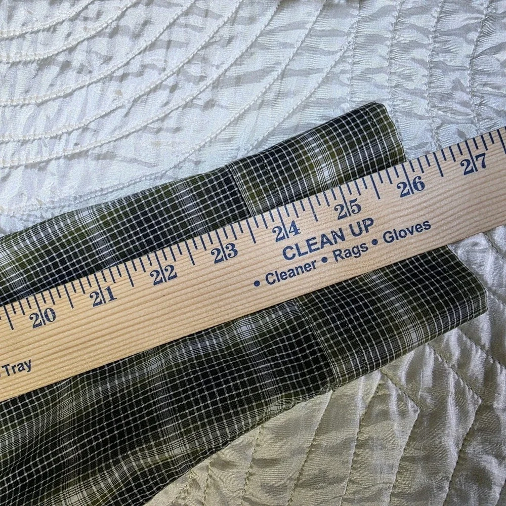 Banana Republic Men Slim Fit Large Long Sleeve Shirt Green Plaid Gorpcore Preppy